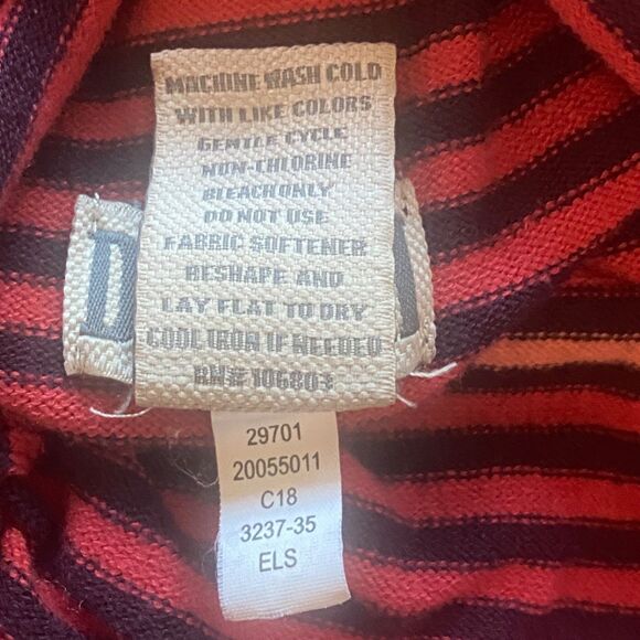 Duluth Trading Co. Women’s Striped Mock Neck Long Sleeve Shirt CoolMax Blend - Picture 4 of 9